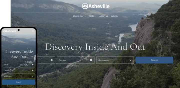 Asheville vacation rental website theme